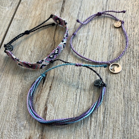 Pura Vida Bracelet Bundle Purple Lavender Macrame Braided Wave Charm Woven Rare - Picture 7 of 7